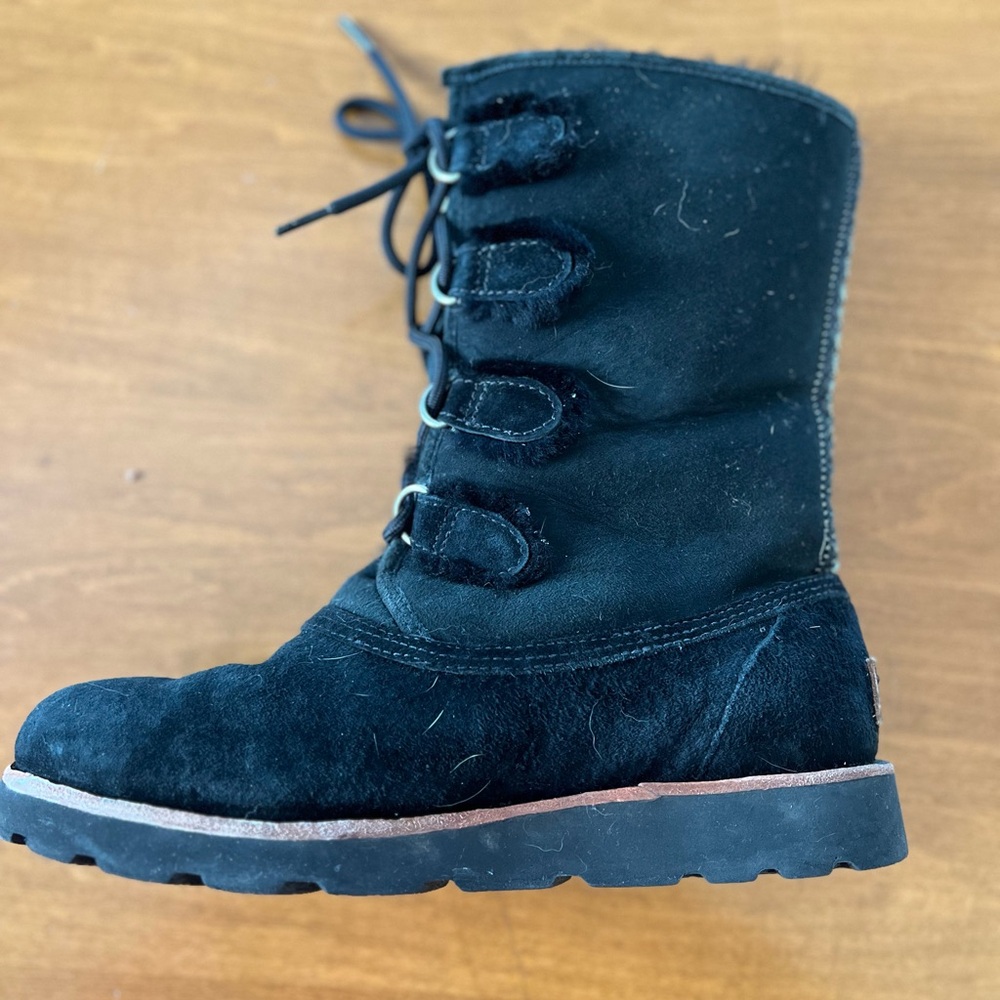 UGG Black Lace Up Boots